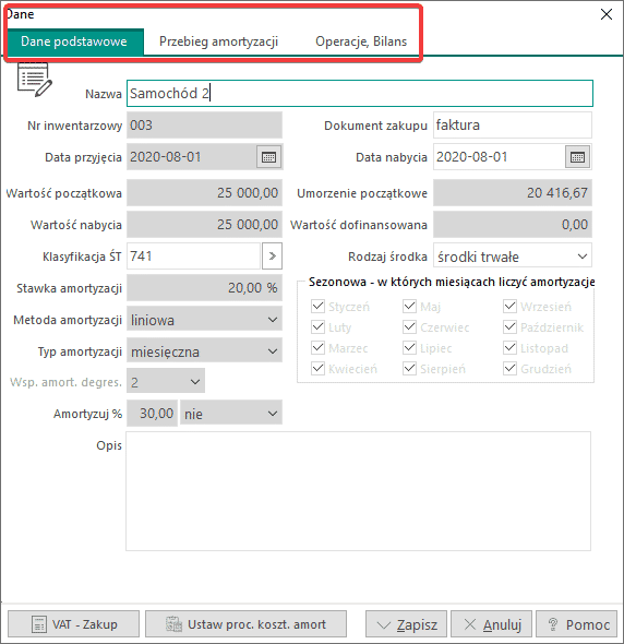 Ewidencja Środków Trwałych Streamsoft (Aga, Ala