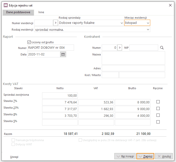 JPK V7 w programie Ala Księga Podatkowa Streamsoft